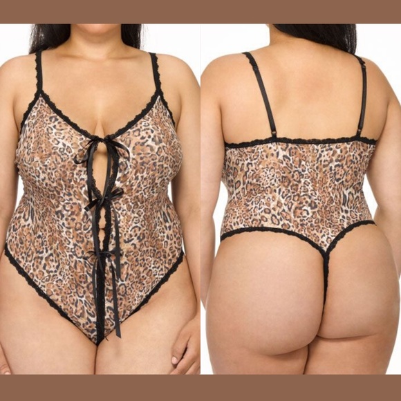 NWT Hanky Panky Leopard Teddy Bodysuit Plus SZ‎ 2X - Picture 1 of 9